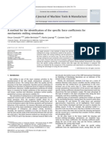 A Method For The Identification of The Specific Force Coefficients For Mechanistic Milling Simulation