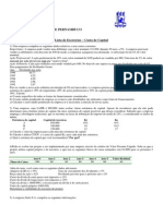 Lista de Exercícios - Custo de Capital