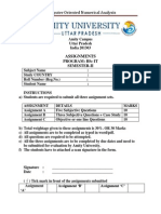 Computer Oriented Numerical Analysis Assignment