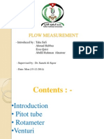 Flow Measurement: - Introduced By: Taha Safi Ahmad Habbas Essa Qaisi Abdel Rahman Alnatour