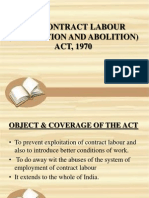 The Contract Labour (Regulation and Abolition) ACT, 1970