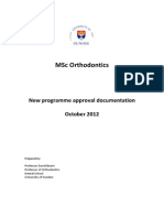 MSC Orthodontics - Programme Documentation