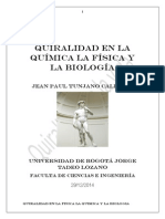 Quiralidad en La Química La Física y La Biología: by Jean Paul Tunjano Callejas