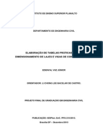 Elaboração de Tabelas Práticas para o Dimensionamento de Lajes e Vigas de Concreto Armado