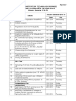 Academic Calender 2014-15