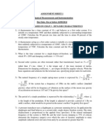 Assignment Sheet 1 Mechanical Measurements and Instrumentation Due Date On or Before 16/09/2014 Problems Based On Chap 3 - Dynamiccharacterstics