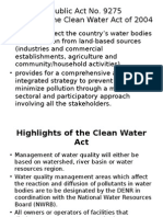 Republic Act No. 9275 The Philippine Clean Water Act of 2004