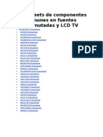 Datasheets de Componentes Comunes en Fuentes Conmutadas y LCD TV