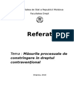 Masurile Procesuale de Constringere in Dreptul Contraventional. (Conspecte - MD)