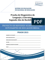 Prueba de Diagnóstico de Lenguaje y Literatura Segundo Año de Bachillerato - 2015