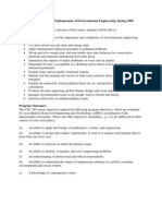 Environmental Engineering Fundamentals Syllabus