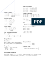 Formula Sheet 2015 v1.2