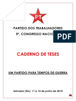 Tese Articulação de Esquerda 5º Congresso PT