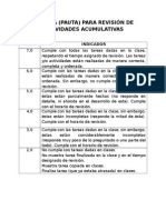 Rúbrica Actividades Acumulativas