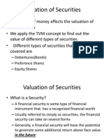 Valuation of Securities: - Debentures (Bonds) - Preference Shares - Equity Shares