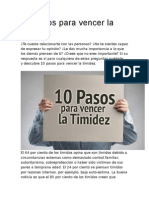 10 Pasos para Vencer La Timidez