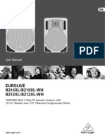 Eurolive B215XL/B215XL-WH B212XL/B212XL-WH: User Manual