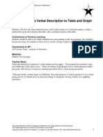 Connecting A Verbal Description To Table and Graph Lesson