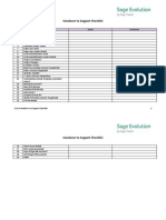 EVO33 - Handover To Support Checklist