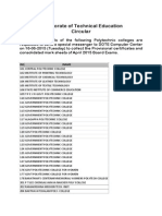 Mark Sheet Circular