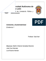 Ambiente y Sustentabilidad - Evidencia 1. Uanl, Facultad de Contaduria Publica y Administracion