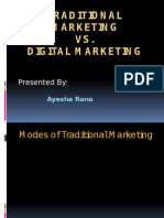 Traditional Marketing Vs Digital Marketing