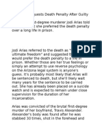 Jodi Arias Requests Death Penalty After Guilty Verdict