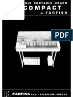 Farfisa Combo Compact Electronic Organ Service Manual