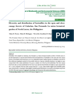 Diversity and Distribution of Butterflies in The Open and Close Canopy Forests of Cadaclan, San Fernando La Union Botanical Garden of North Luzon, The Philippines