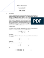 Laboratory E Thin Lenses: Physics 111: Elementary Physics