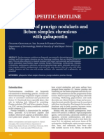 Therapeutic Hotline Treatment of Prurigo Nodularis and Lichen Simplex Chronicus With Gabapentin