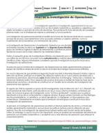 Historia y Antecedentes de La Investigación de Operaciones