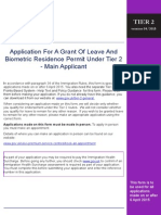 Tier 2 Visa Application Form Point Based System UK