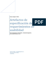 Artefactos de Especificación de Requerimientos de Usabilidad - Fagalde