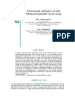 Experimental Verification of Joint Effects On Segmental Tunnel Lining