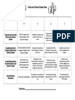 Physical and Chemical Changes Rubric