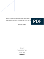 A Study of The Effect of Light Intensity On The Photosynthesis of Hydrilla Verticellata Sprigs and The Separation of Photosynthesis Pigments by Paper Chromatography