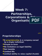 Week7.Partnerships Corporations OtherOrganisations