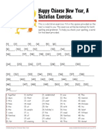 Chinese New Year Dictation Worksheet With Answer Key