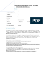 Programación Anual y de Unidad de Comunicación de Segundo Grado