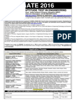 GATE 2016: Graduate Aptitude Test in Engineering