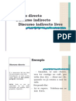 Discurso Directo. Discurso Indirecto Discurso Indirecto Livre