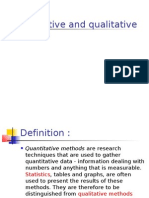 Quantitative and Qualitative Research