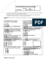 Prueba de Matematica Porcentaje