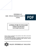 Sukatan Pelajaran Literature in English STPM