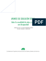 Apuntes de Educacion Sexual Sobre La Sexualidad de Niños y Niñas Con Discapacidad