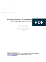 Formative Assessment and Self-Regulated Learning - A Model and Seven Principles of Good Feedback Practice