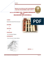 Aplicaciones Del Transformador en La Ingeniería Mecatrónica