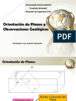 Orientación de Planos y Observaciones Geológicas