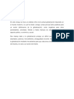 Ensayo Critica A La Globalización